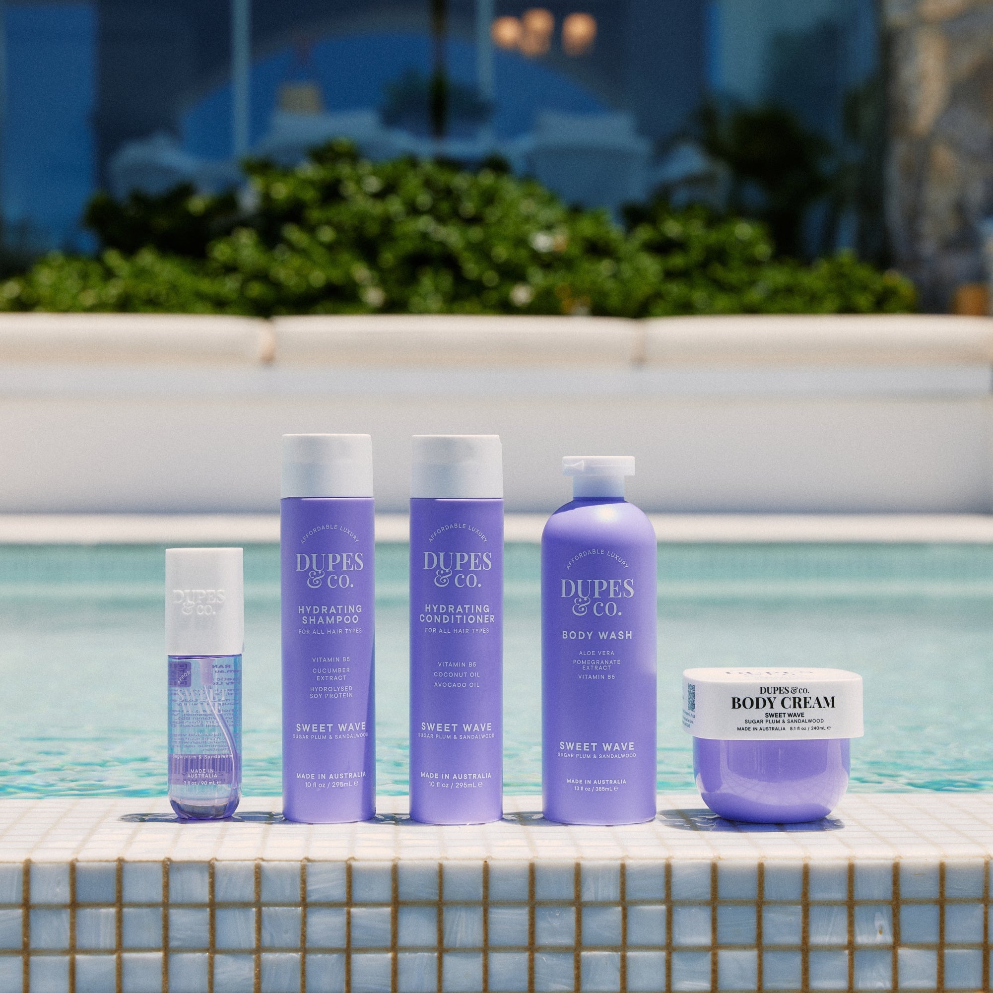 Dupes & Co Total Body Luxe Bundle Sweet Wave product set front view